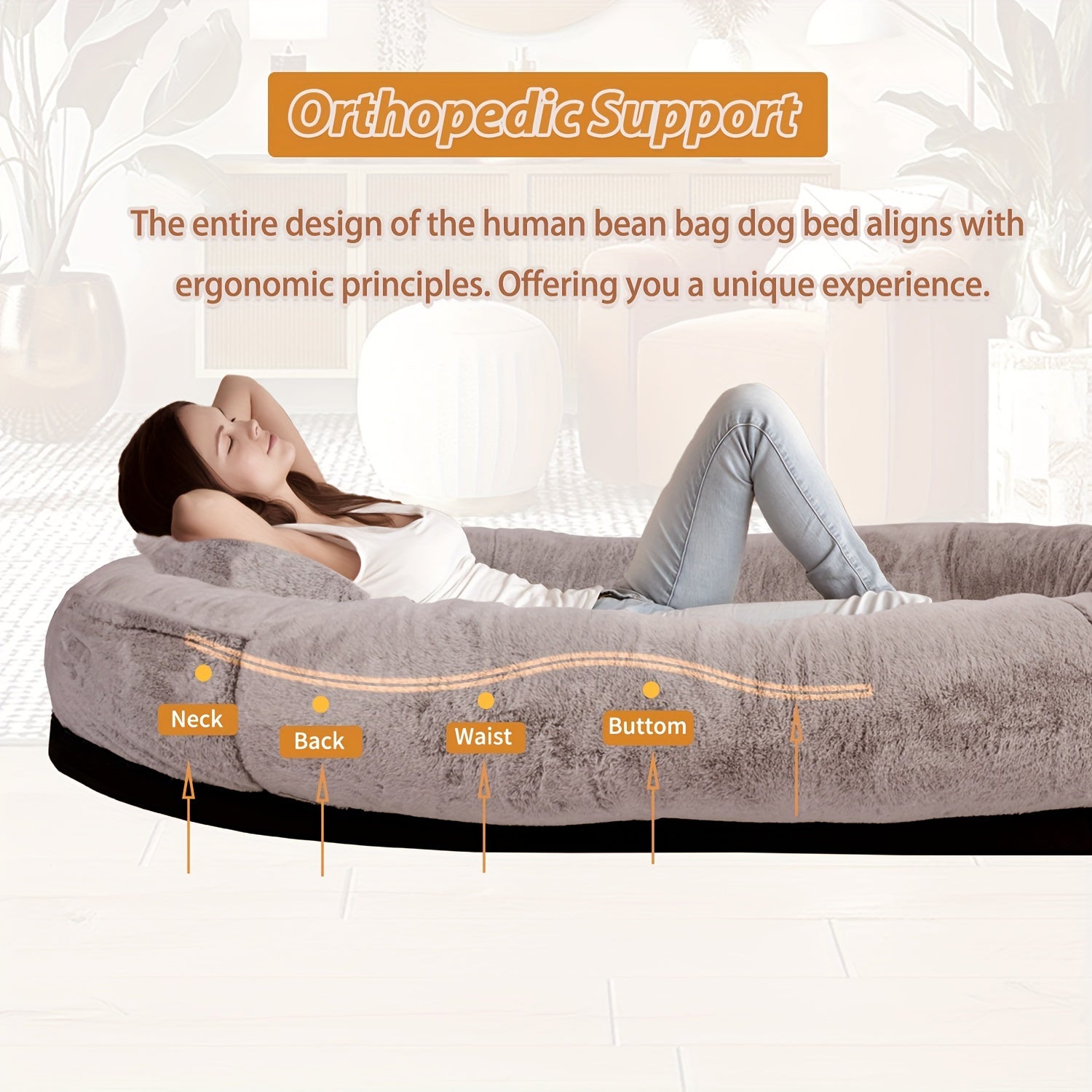 Human-Sized Dog Bed - Comfortable Pet Bed for Adults and Owners - ZOOMNSTORE