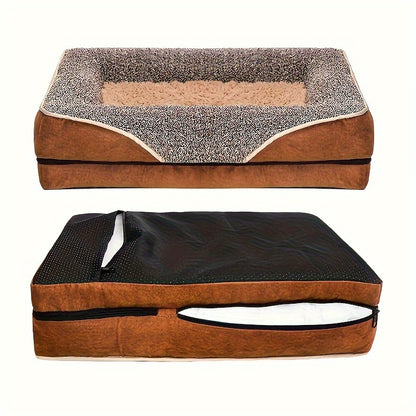 Removable Washable Dog Sofa Bed with Raised Edges Soft Cat Nest for All Seasons - ZOOMNSTORE