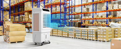 SucceBuy Evaporative Air Cooler Oscillating Swamp Cooler with Adjustable 3 Speeds and 12 H Timer Portable for Indoor Outdoor Use