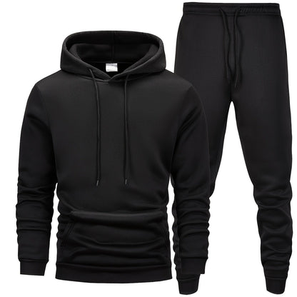 Mens Athletic Hoodie and Jogger Set - Casual Activewear with Pockets - ZOOMNSTORE