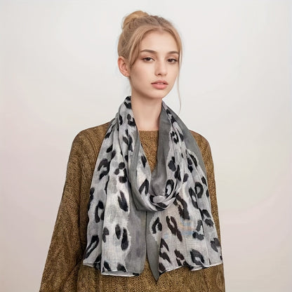 Lightweight Leopard Print Scarf - Soft Breathable Polyester for SpringSummer Fashion - ZOOMNSTORE