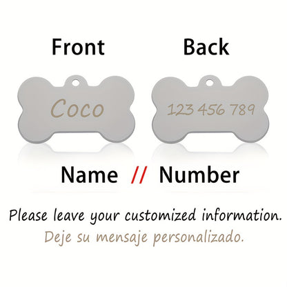 Personalized Laser Engraved Dog Bone ID Tag - Custom Pet Tag - ZOOMNSTORE