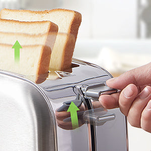Retro 2-Slice Toaster - Extra Wide Slots 7 Shade Settings DefrostBagelCancel Functions