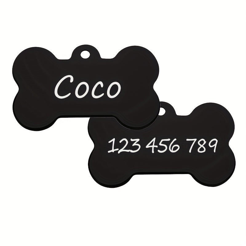 Personalized Laser Engraved Dog Bone ID Tag - Custom Pet Tag - ZOOMNSTORE