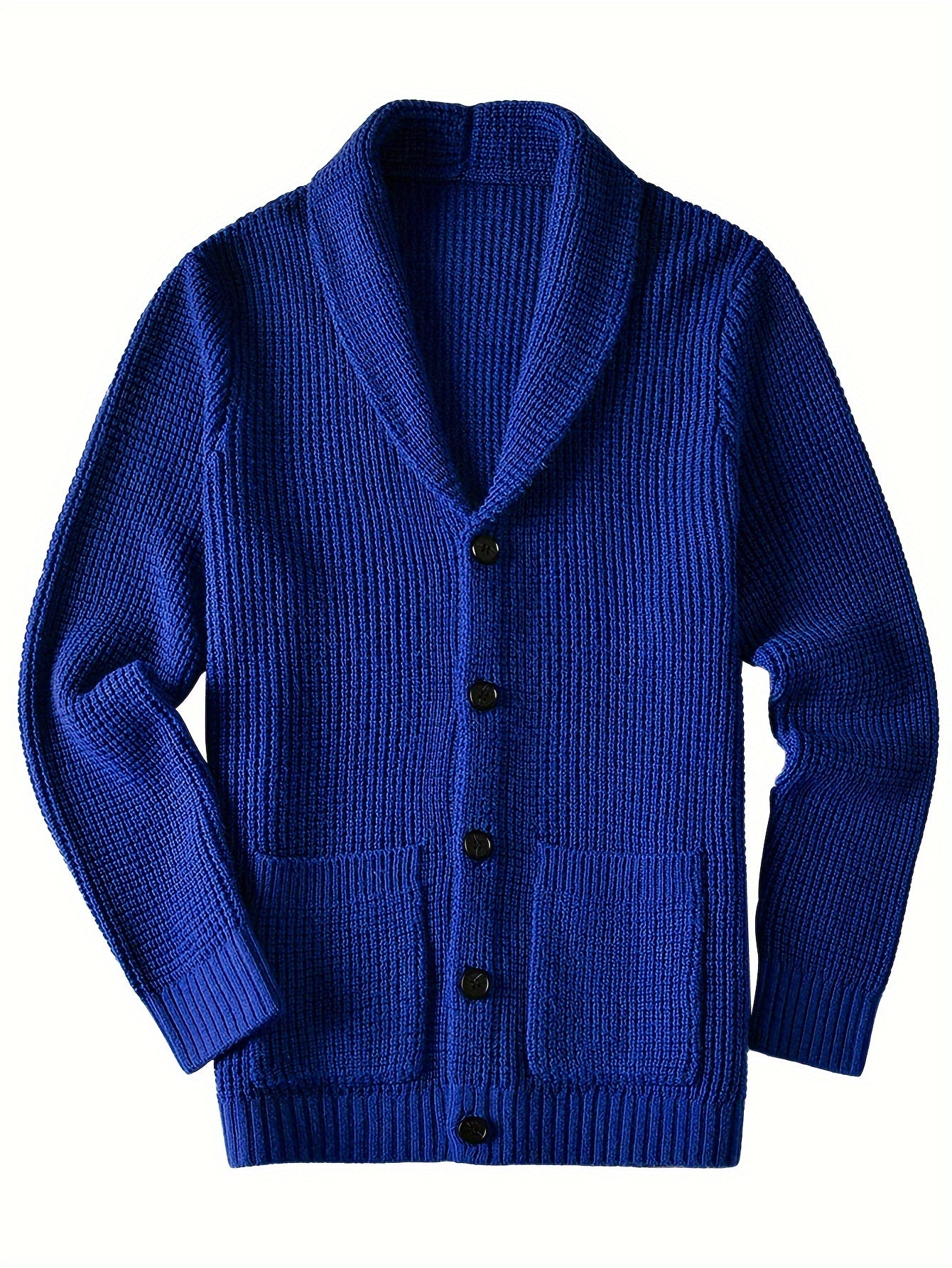 Men's warm cardigan jacket with green fruit collar long sleeved sweater - ZOOMNSTORE