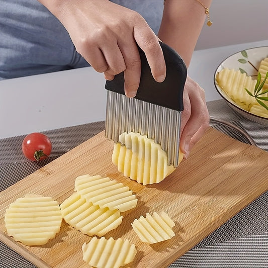 Stainless Steel Wavy Vegetable Slicers - Manual Kitchen Tool 2pcs - ZOOMNSTORE