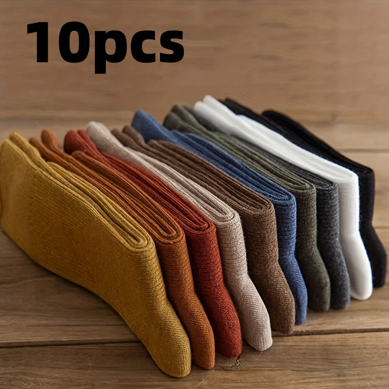 Mid Tube Womens Socks - Comfortable  Breathable 10 Pairs - ZOOMNSTORE