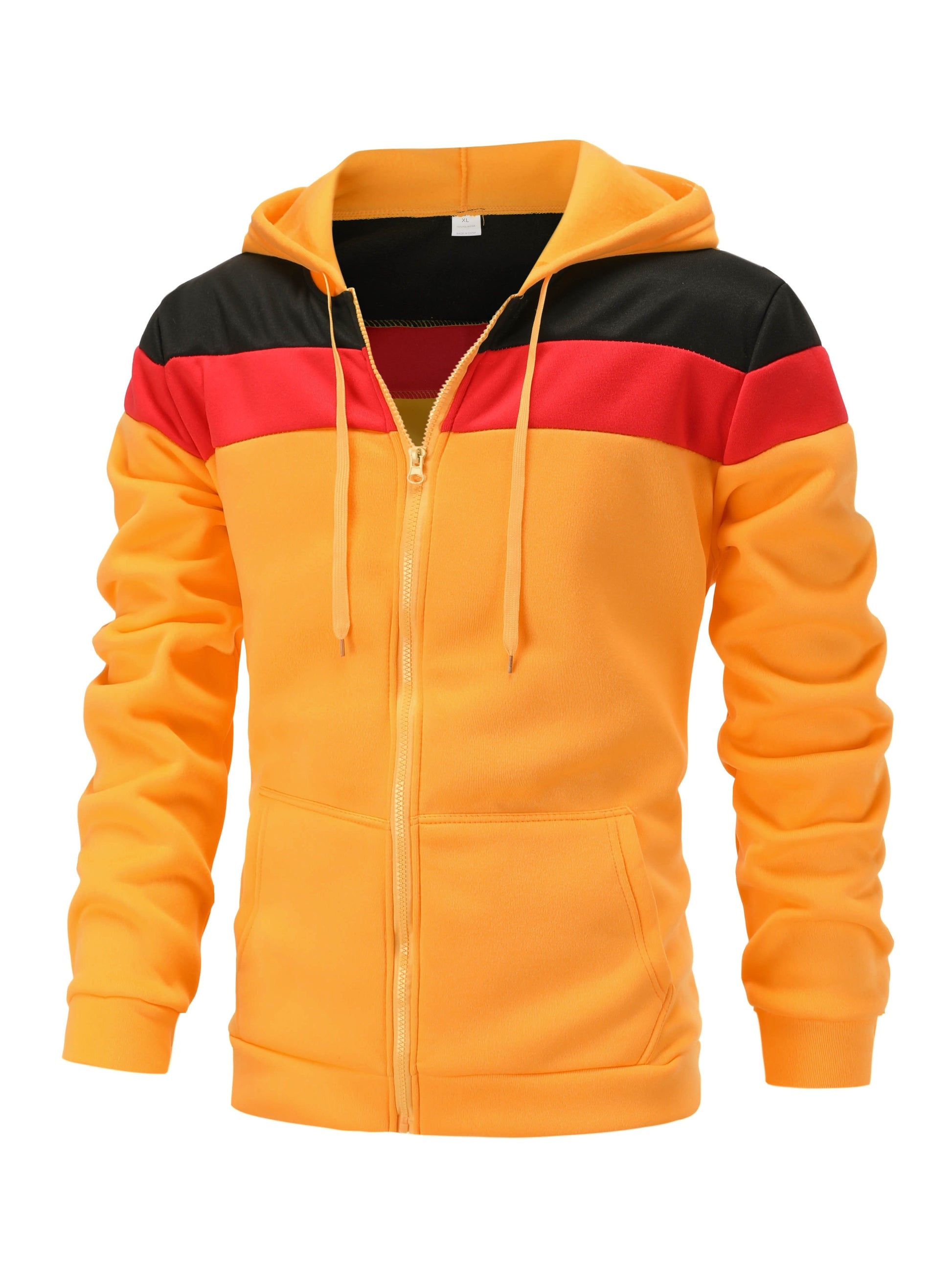 Mens Casual Zip-Up Hoodie - Solid Color Long Sleeve Pullover Stretch Polyester AutumnWinter Fashion - ZOOMNSTORE