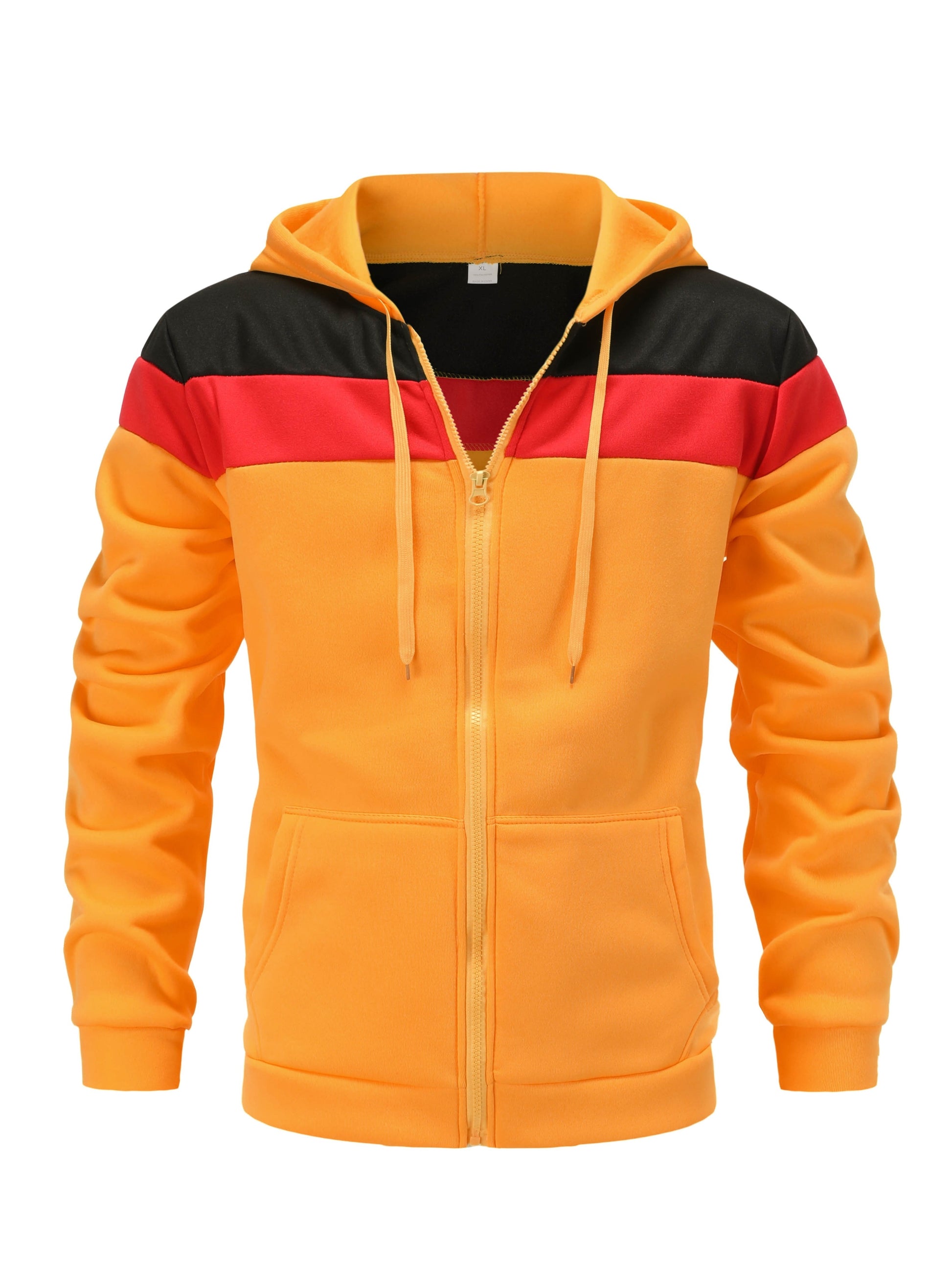 Mens Casual Zip-Up Hoodie - Solid Color Long Sleeve Pullover Stretch Polyester AutumnWinter Fashion - ZOOMNSTORE