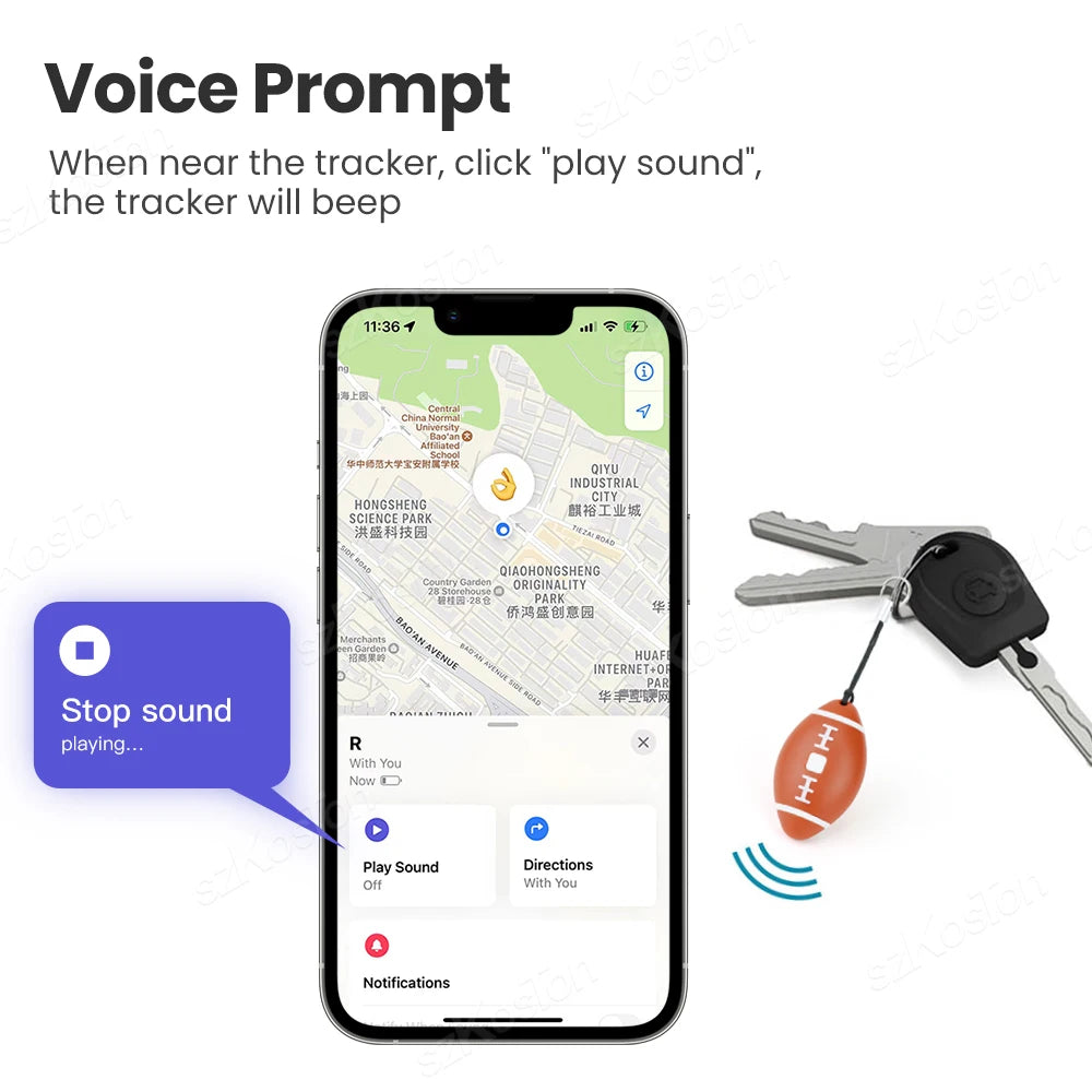 iOS Bluetooth GPS Tracker - Mini Smart Tag for Kids Pets Wallets Keys - ZOOMNSTORE