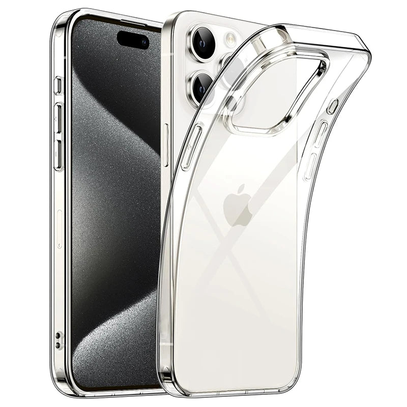 Transparent Black Silicone Case for iPhone 15 Pro Max - Ultra Thin Soft Cover for iPhone 14131211 Pro Max - ZOOMNSTORE