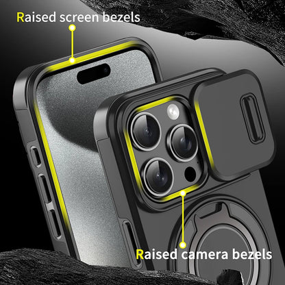 iPhone 16 Pro Max Case – Shockproof Phone Cover With Rotating Car Holder & Hidden Metal Ring - ZOOMNSTORE