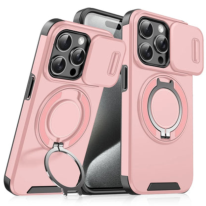 iPhone 16 Pro Max Case – Shockproof Phone Cover With Rotating Car Holder & Hidden Metal Ring - ZOOMNSTORE