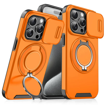 iPhone 16 Pro Max Case – Shockproof Phone Cover With Rotating Car Holder & Hidden Metal Ring - ZOOMNSTORE