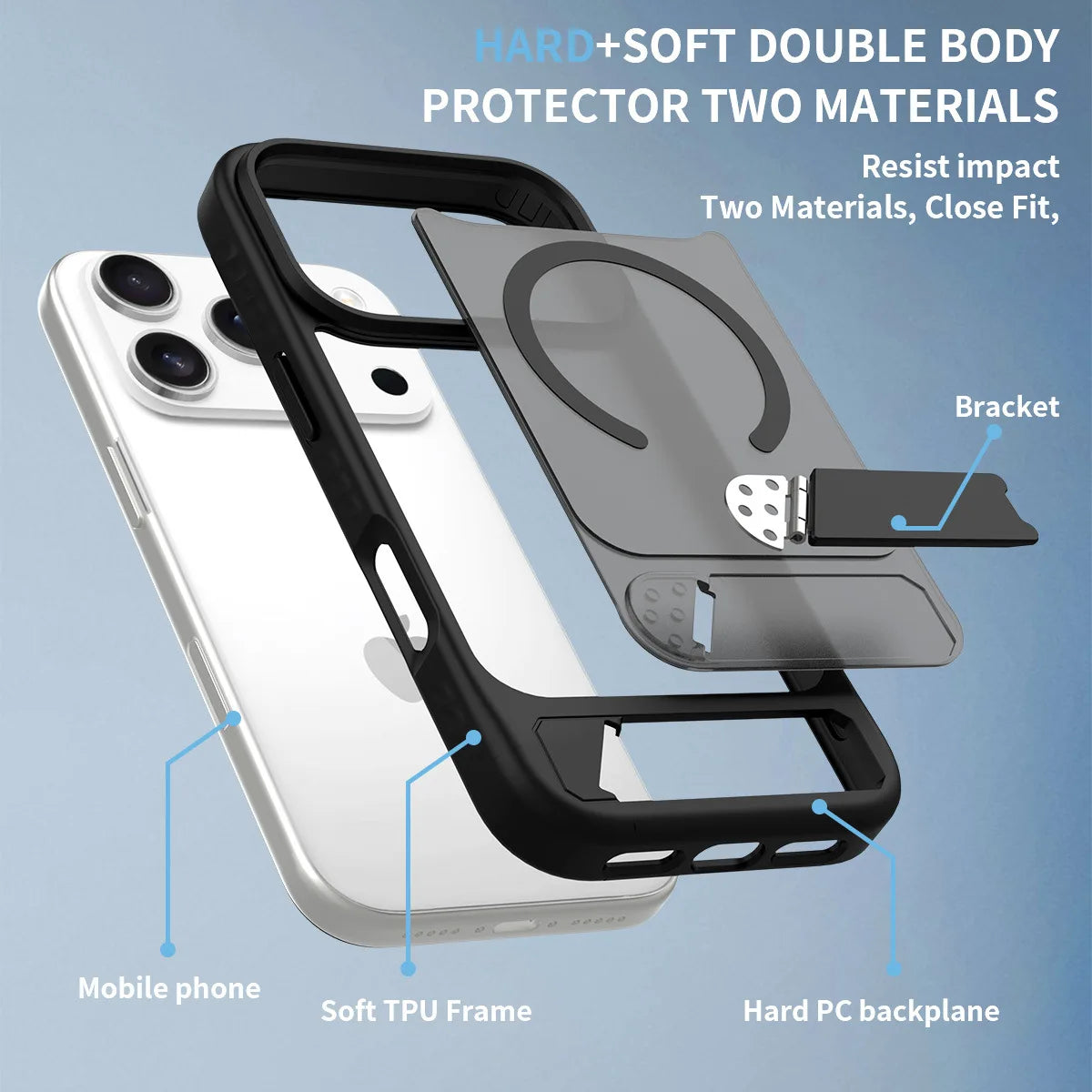 Fengshang Magnetic Stand Case for iPhone 17 Pro - Invisible Protective Cover - ZOOMNSTORE