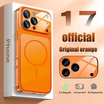 Luxury iPhone Case - Large Frame Glass Lens Protection for iPhone 14151617 Pro Max Magsafe Magnetic PC Hard Cover - ZOOMNSTORE