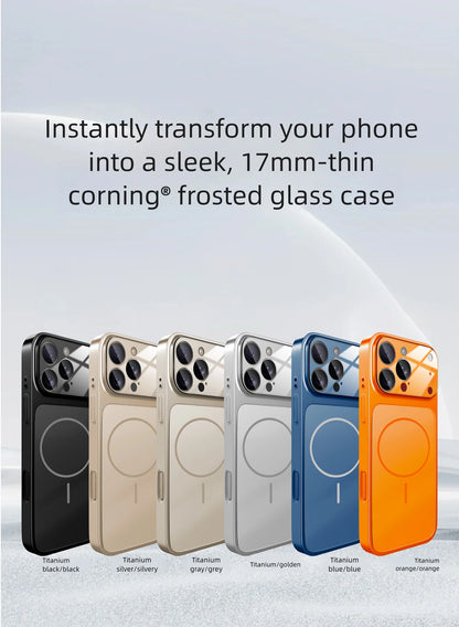 Luxury iPhone Case - Large Frame Glass Lens Protection for iPhone 14151617 Pro Max Magsafe Magnetic PC Hard Cover - ZOOMNSTORE