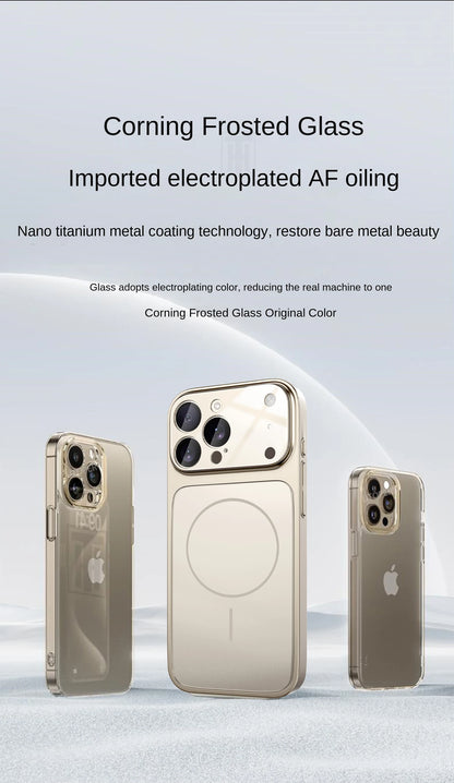Luxury iPhone Case - Large Frame Glass Lens Protection for iPhone 14151617 Pro Max Magsafe Magnetic PC Hard Cover - ZOOMNSTORE