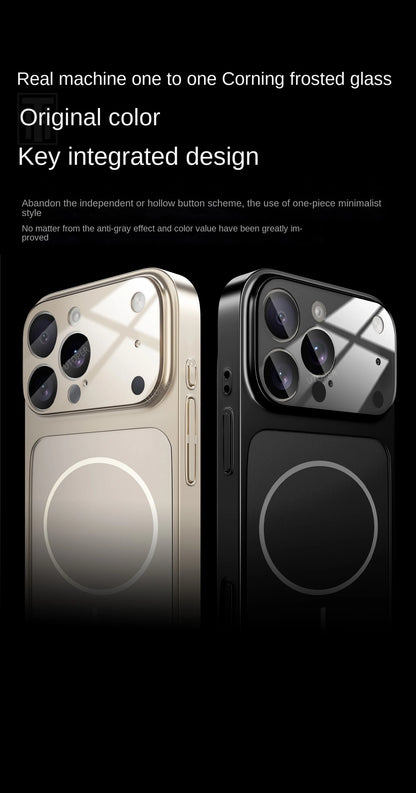 Luxury iPhone Case - Large Frame Glass Lens Protection for iPhone 14151617 Pro Max Magsafe Magnetic PC Hard Cover - ZOOMNSTORE