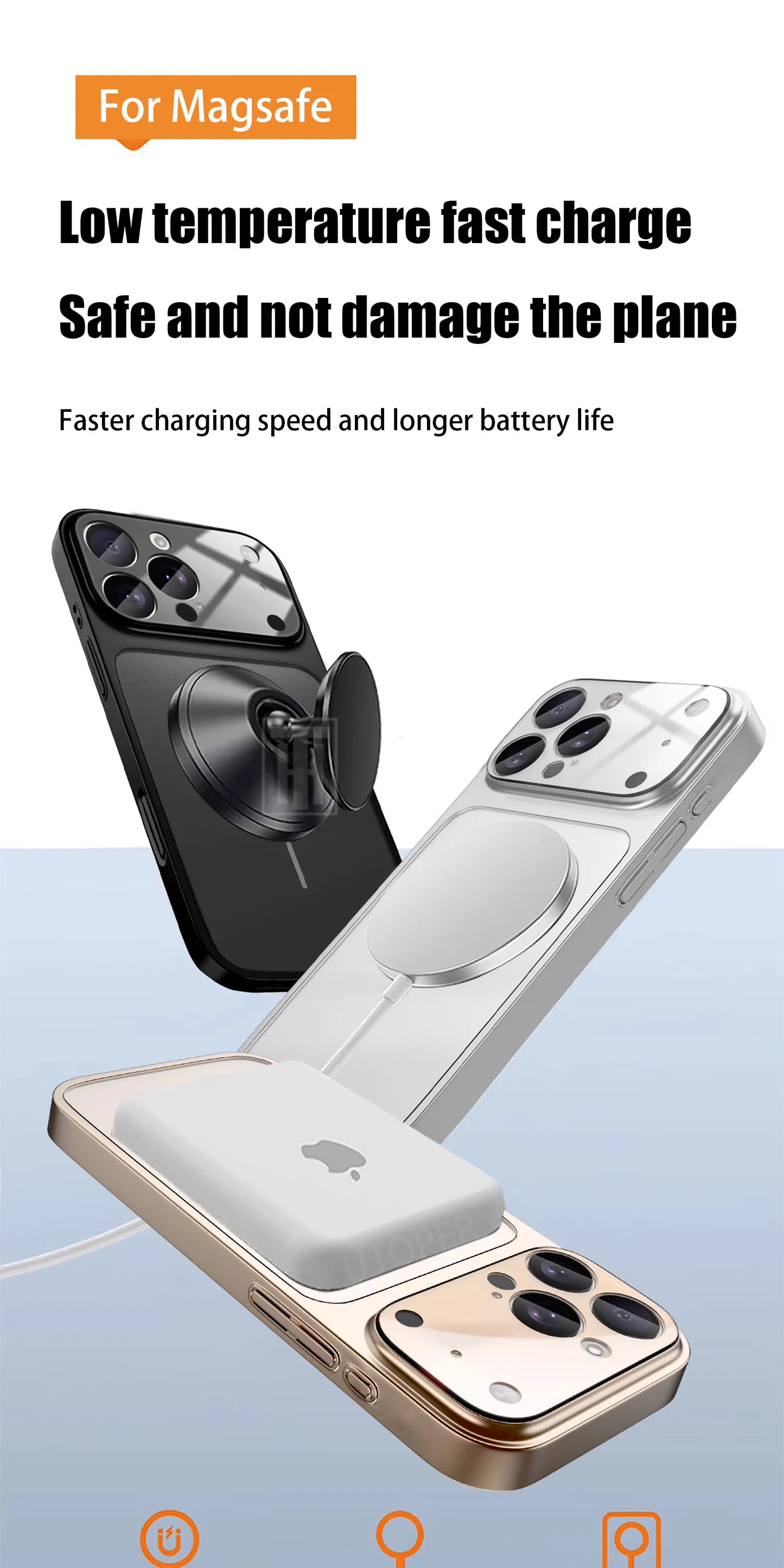 Luxury iPhone Case - Large Frame Glass Lens Protection for iPhone 14151617 Pro Max Magsafe Magnetic PC Hard Cover - ZOOMNSTORE