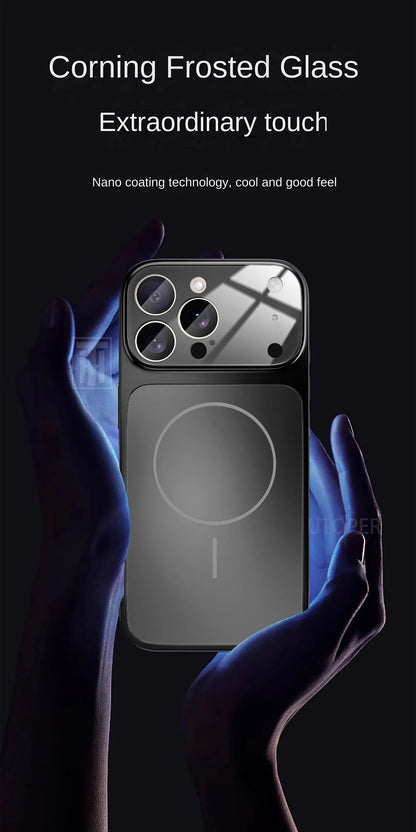 Luxury iPhone Case - Large Frame Glass Lens Protection for iPhone 14151617 Pro Max Magsafe Magnetic PC Hard Cover - ZOOMNSTORE