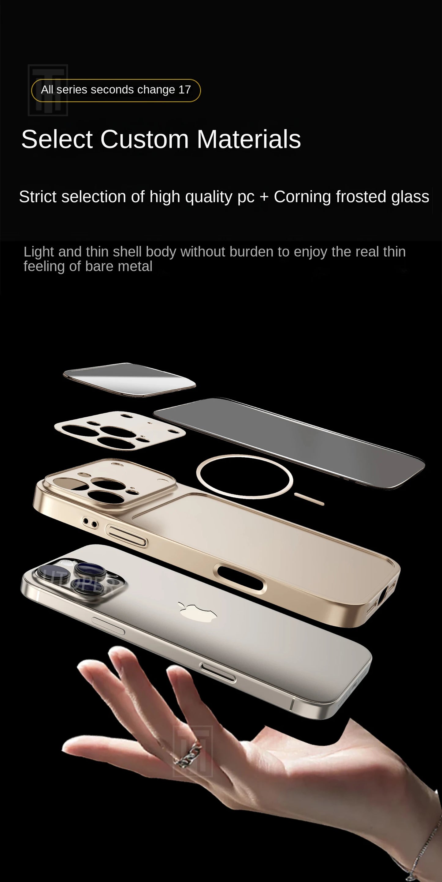 Luxury iPhone Case - Large Frame Glass Lens Protection for iPhone 14151617 Pro Max Magsafe Magnetic PC Hard Cover - ZOOMNSTORE