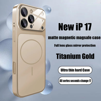 Luxury iPhone Case - Large Frame Glass Lens Protection for iPhone 14151617 Pro Max Magsafe Magnetic PC Hard Cover - ZOOMNSTORE