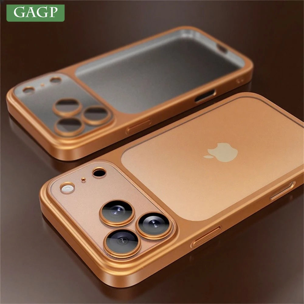 Matte Clear Electroplate iPhone 17 Pro Max Case - Shockproof Hard PC Cover - ZOOMNSTORE