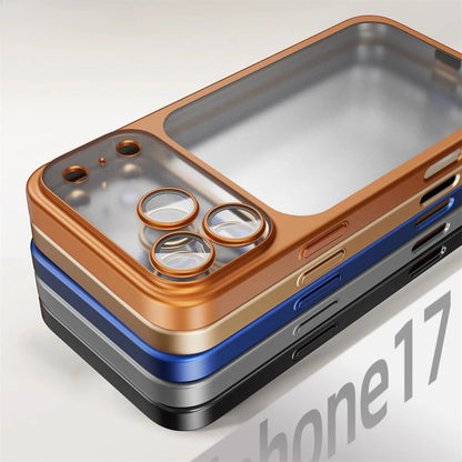 Matte Clear Electroplate iPhone 17 Pro Max Case - Shockproof Hard PC Cover - ZOOMNSTORE