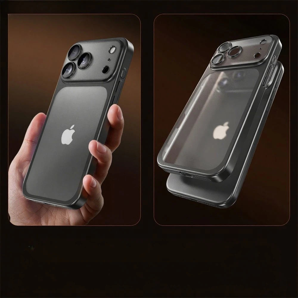 Matte Clear Electroplate iPhone 17 Pro Max Case - Shockproof Hard PC Cover - ZOOMNSTORE