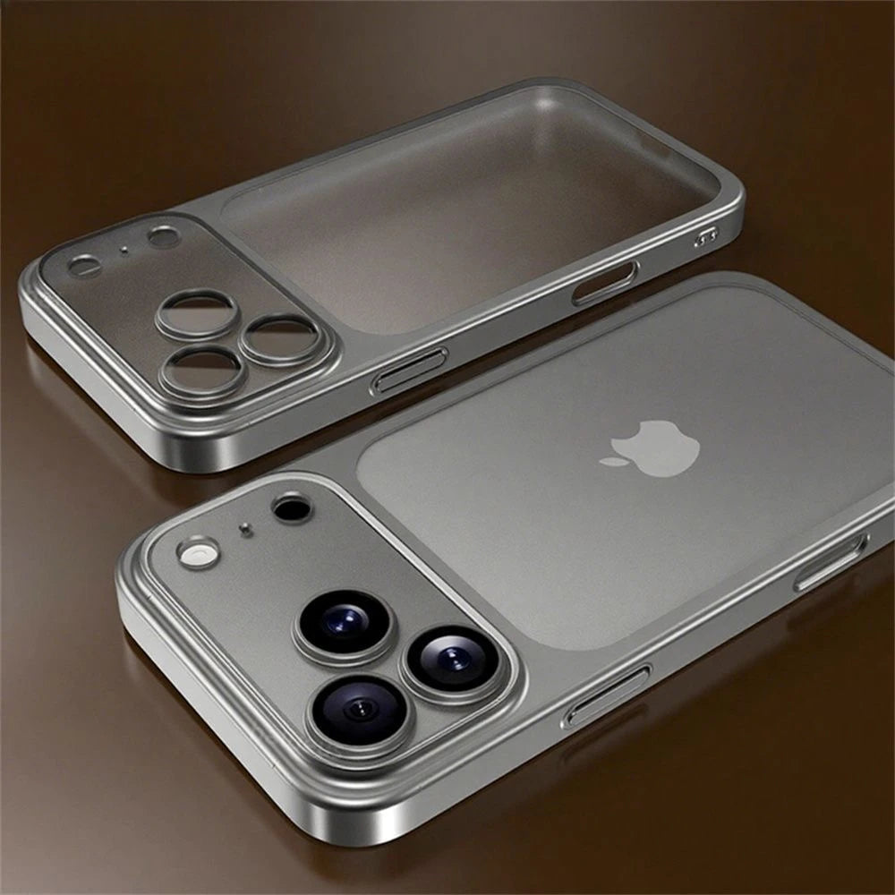 Matte Clear Electroplate iPhone 17 Pro Max Case - Shockproof Hard PC Cover - ZOOMNSTORE