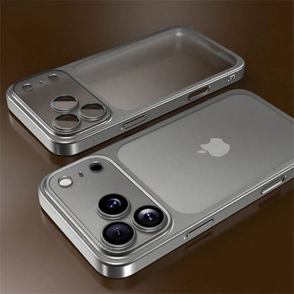Matte Clear Electroplate iPhone 17 Pro Max Case - Shockproof Hard PC Cover - ZOOMNSTORE