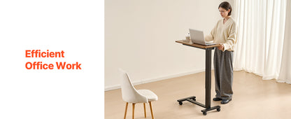 Adjustable Overbed Table – Mobile Bed Table with Swivel Caster Wheels & Tilt Angle