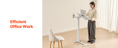 Adjustable Overbed Table – Mobile Bed Table with Swivel Caster Wheels & Tilt Angle