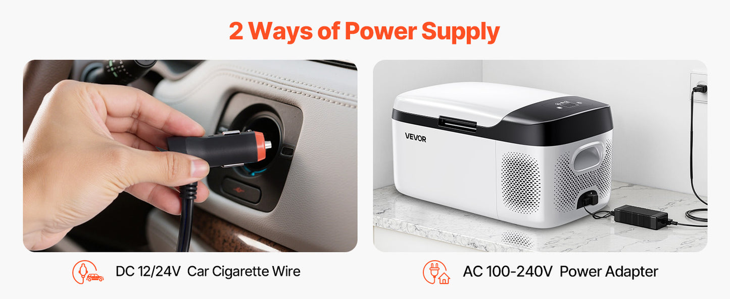 SucceBuy 15L Small Fridge Portable Car Freezer 12V/24V Mini Refrigerator Compressor Cooler for RVs Traveling Camping Outdoor